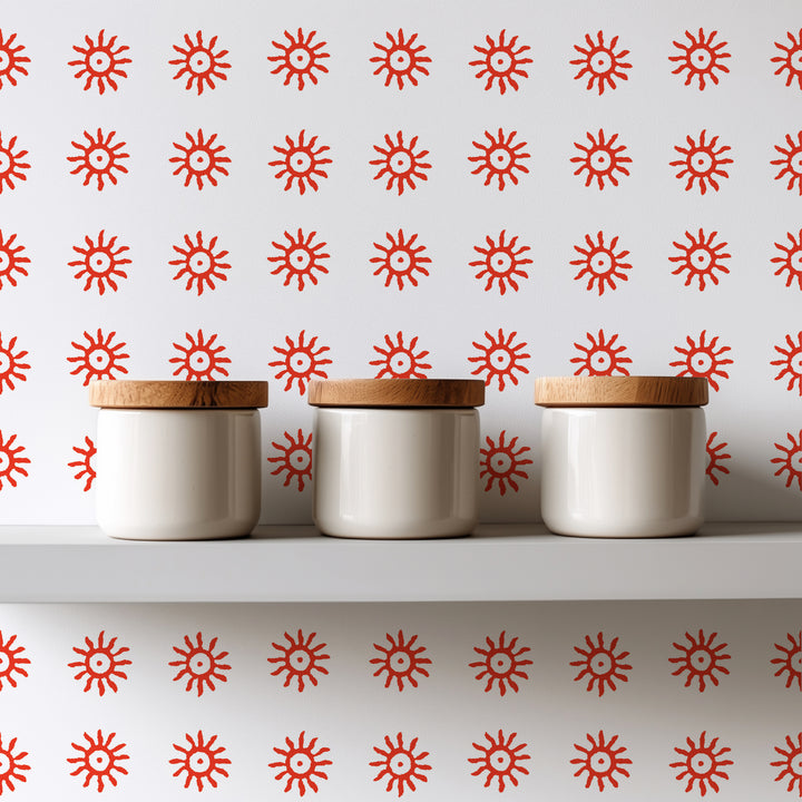 Here Comes the Sun - Cardinal Red Wallpaper by August Table
