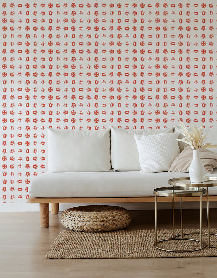 Here Comes the Sun - Cardinal Red Wallpaper by August Table