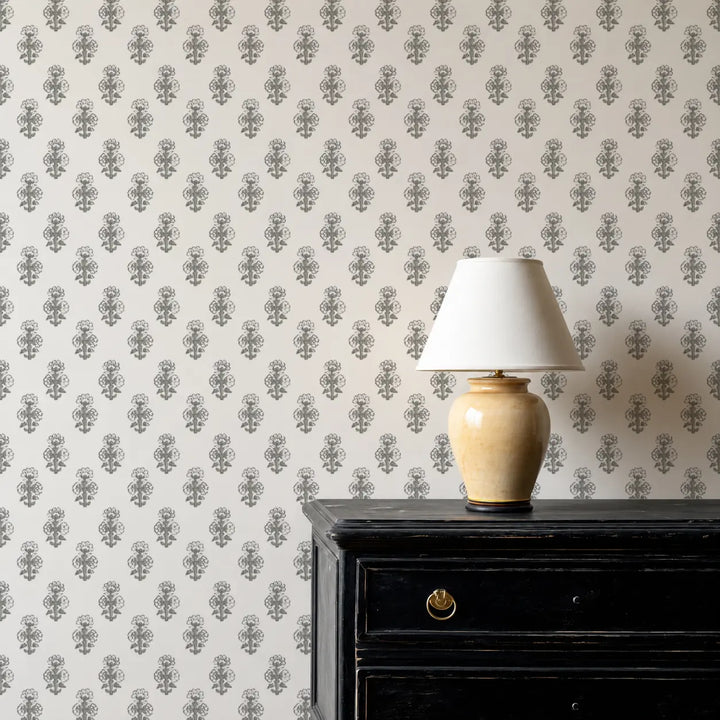 Talelayo - Tern Gray Floral Wallpaper by August Table