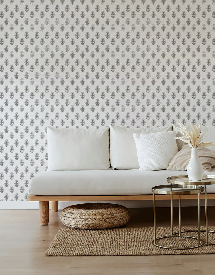Talelayo - Tern Gray Floral Wallpaper by August Table