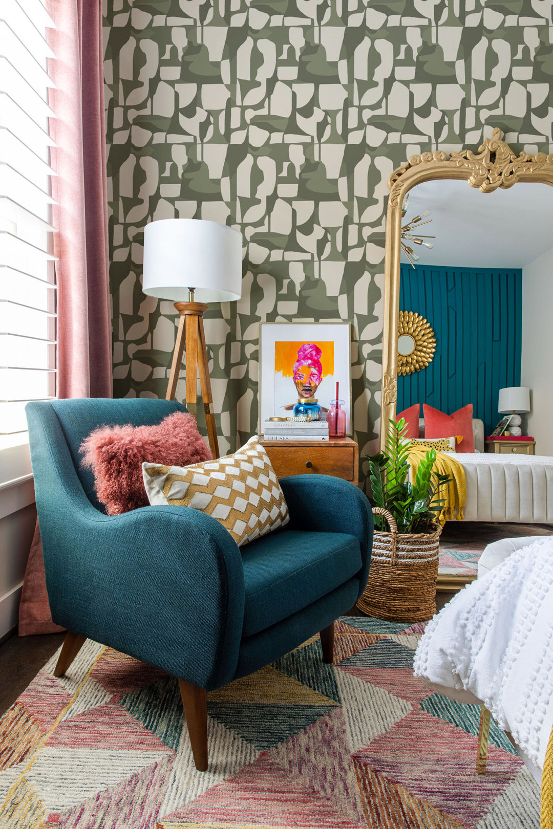 Abstract Attraction - Celery Olive Wallpaper by Blessed Little Bungalow