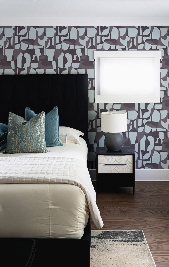 Abstract Attraction - Raisin Wallpaper by Blessed Little Bungalow