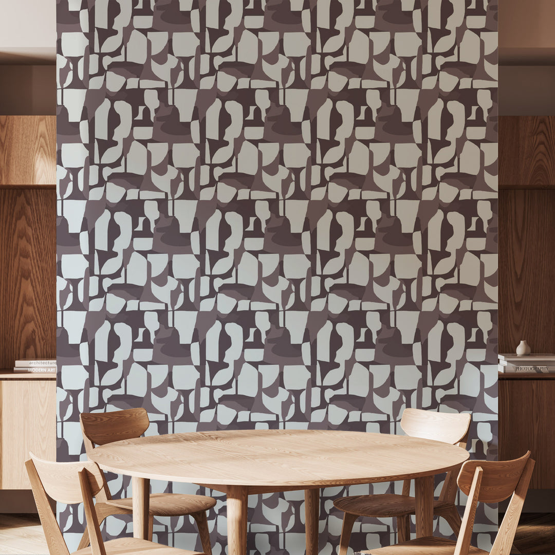 Abstract Attraction - Raisin Wallpaper by Blessed Little Bungalow