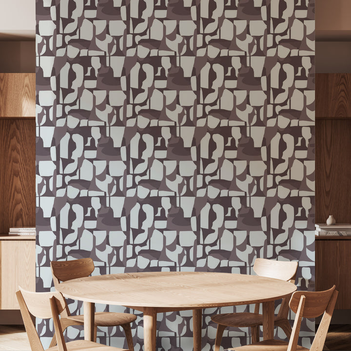 Abstract Attraction - Raisin Wallpaper by Blessed Little Bungalow