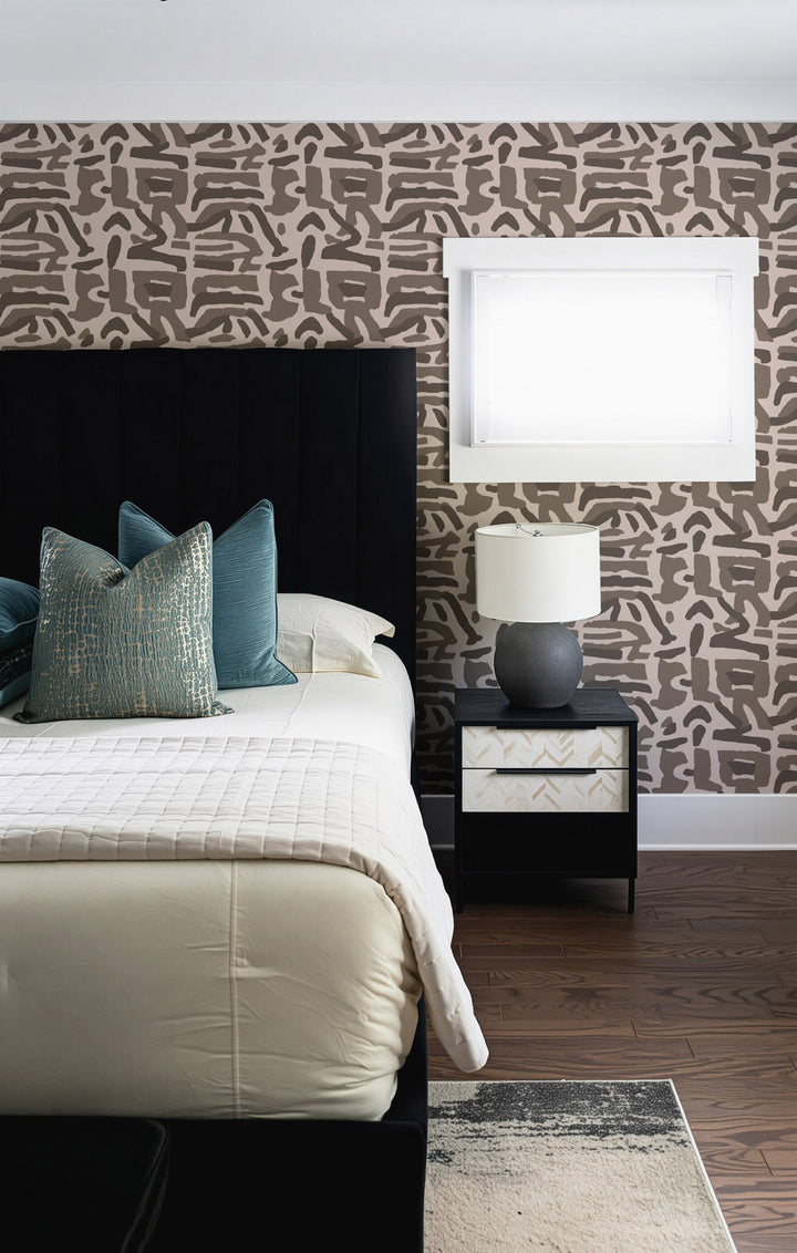 Tribal Traditions - Blush Brown Wallpaper by Blessed Little Bungalow