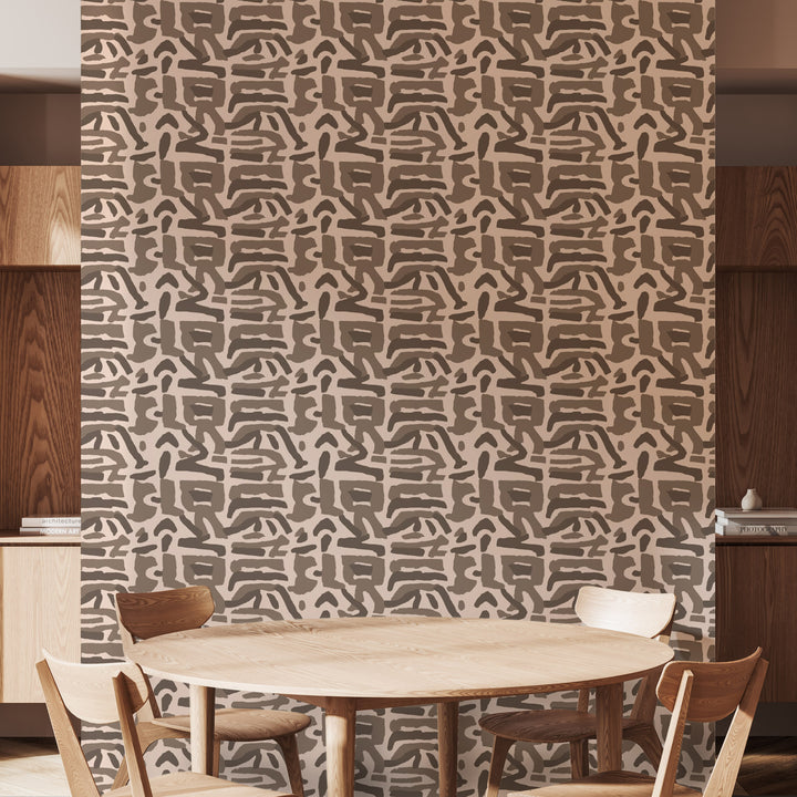 Tribal Traditions - Blush Brown Wallpaper by Blessed Little Bungalow