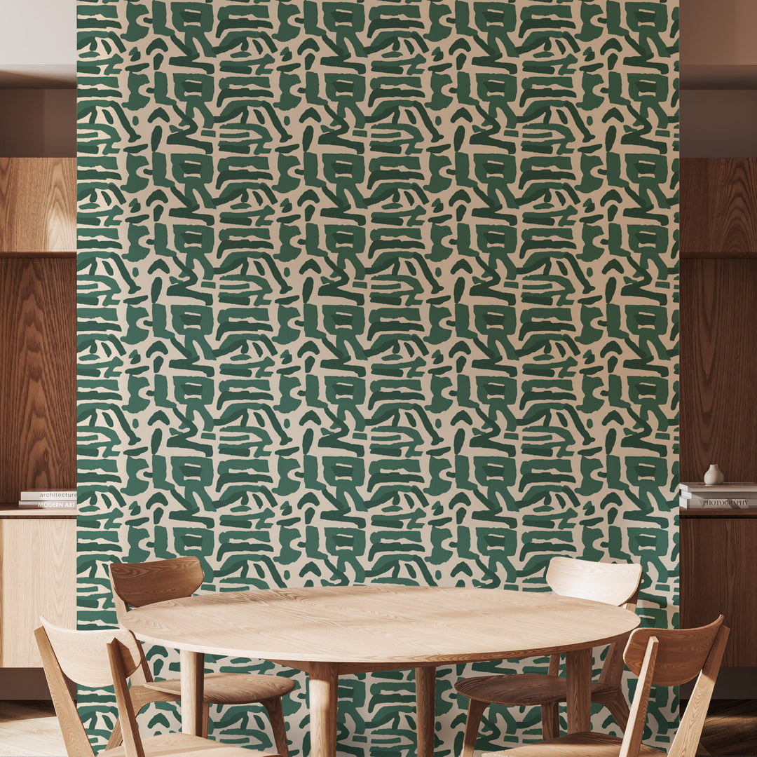 Tribal Traditions - Emerald Wallpaper by Blessed Little Bungalow