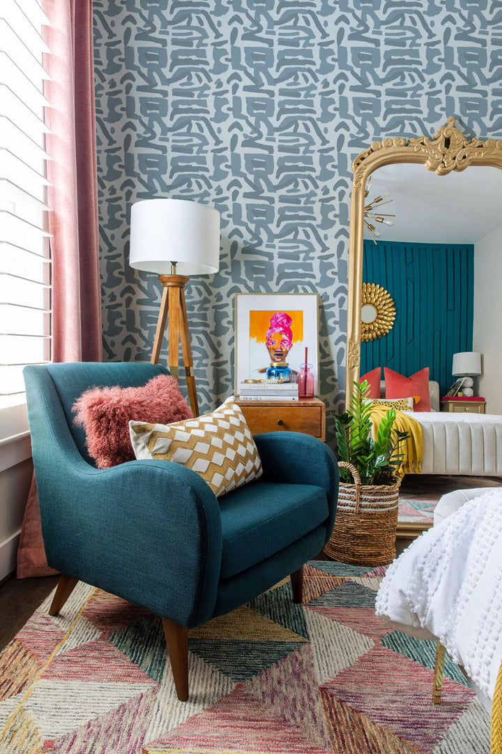 Tribal Traditions - Sky Blue Wallpaper by Blessed Little Bungalow