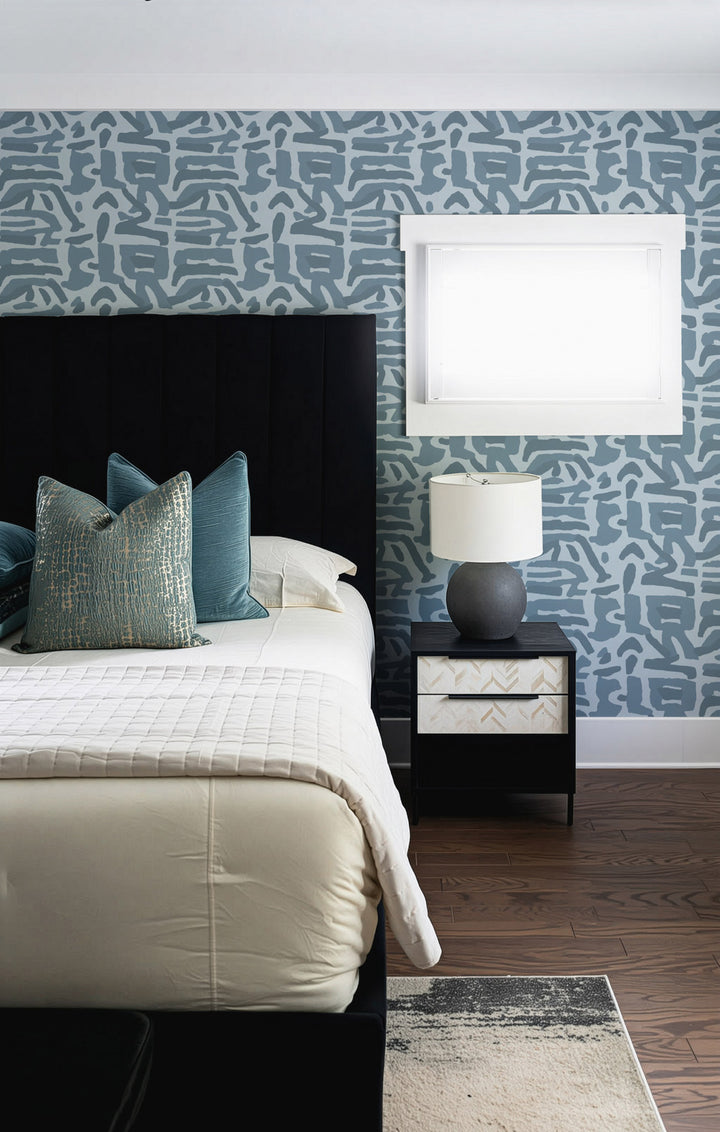 Tribal Traditions - Sky Blue Wallpaper by Blessed Little Bungalow
