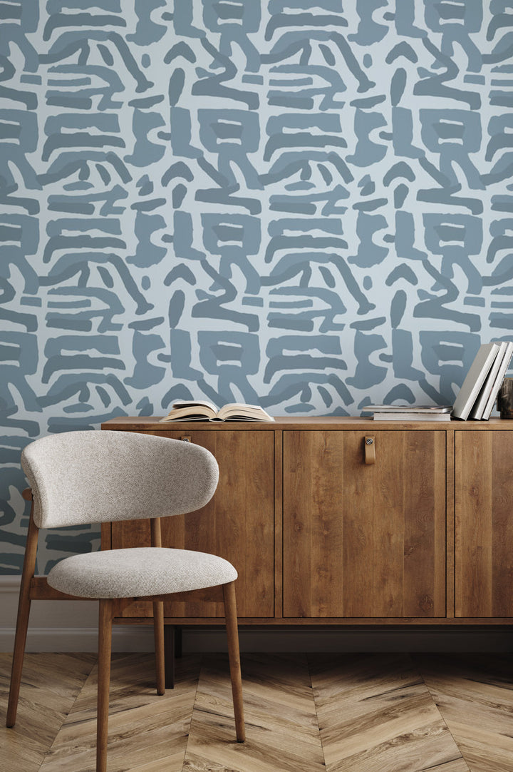 Tribal Traditions - Sky Blue Wallpaper by Blessed Little Bungalow