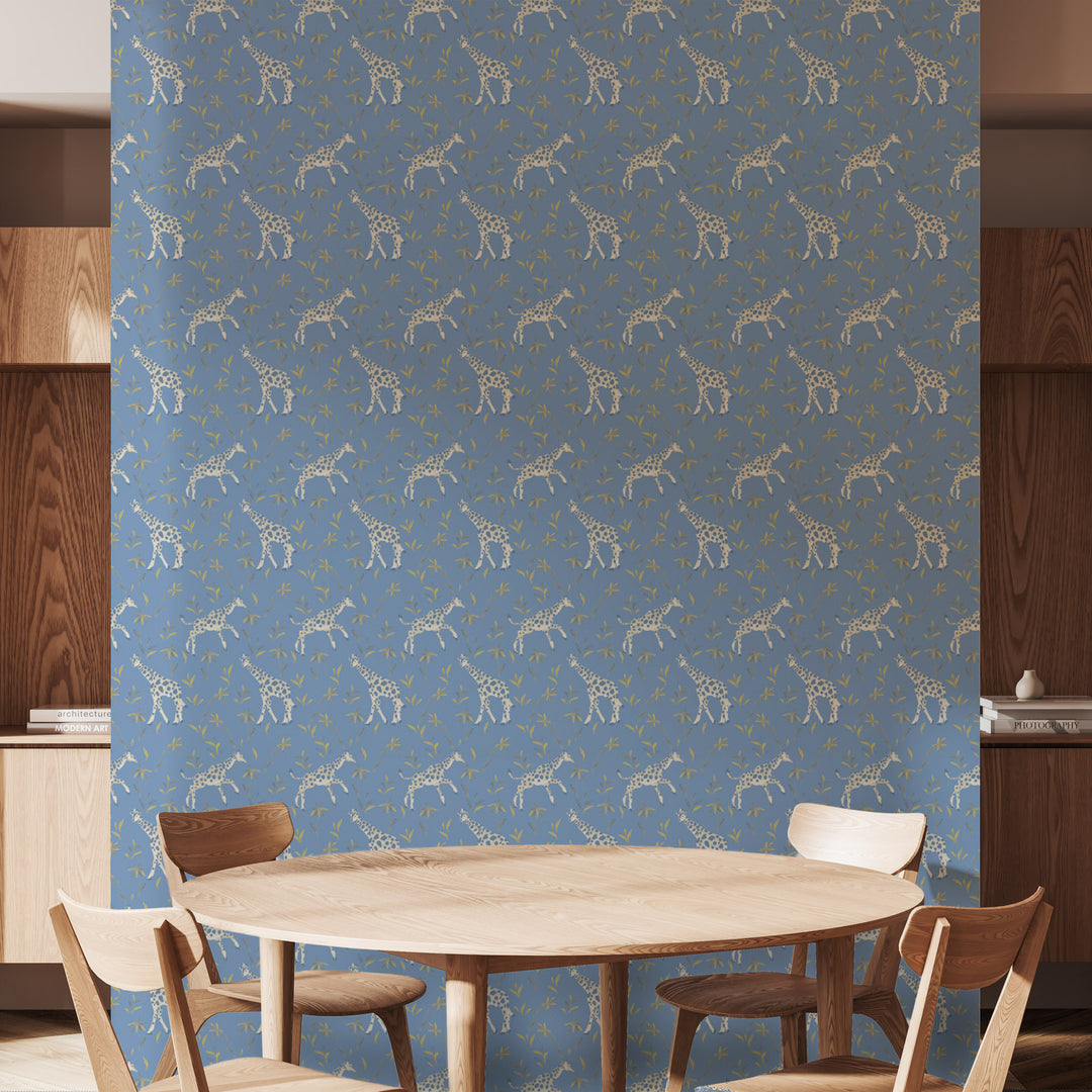 Gentle Giraffe - Periwinkle Wallpaper by Blessed Little Bungalow