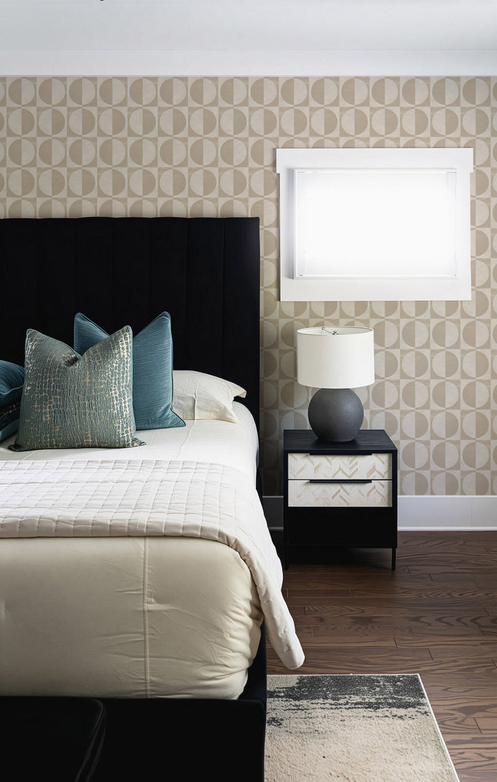 Glass Half Full - Cream Taupe Wallpaper by Blessed Little Bungalow
