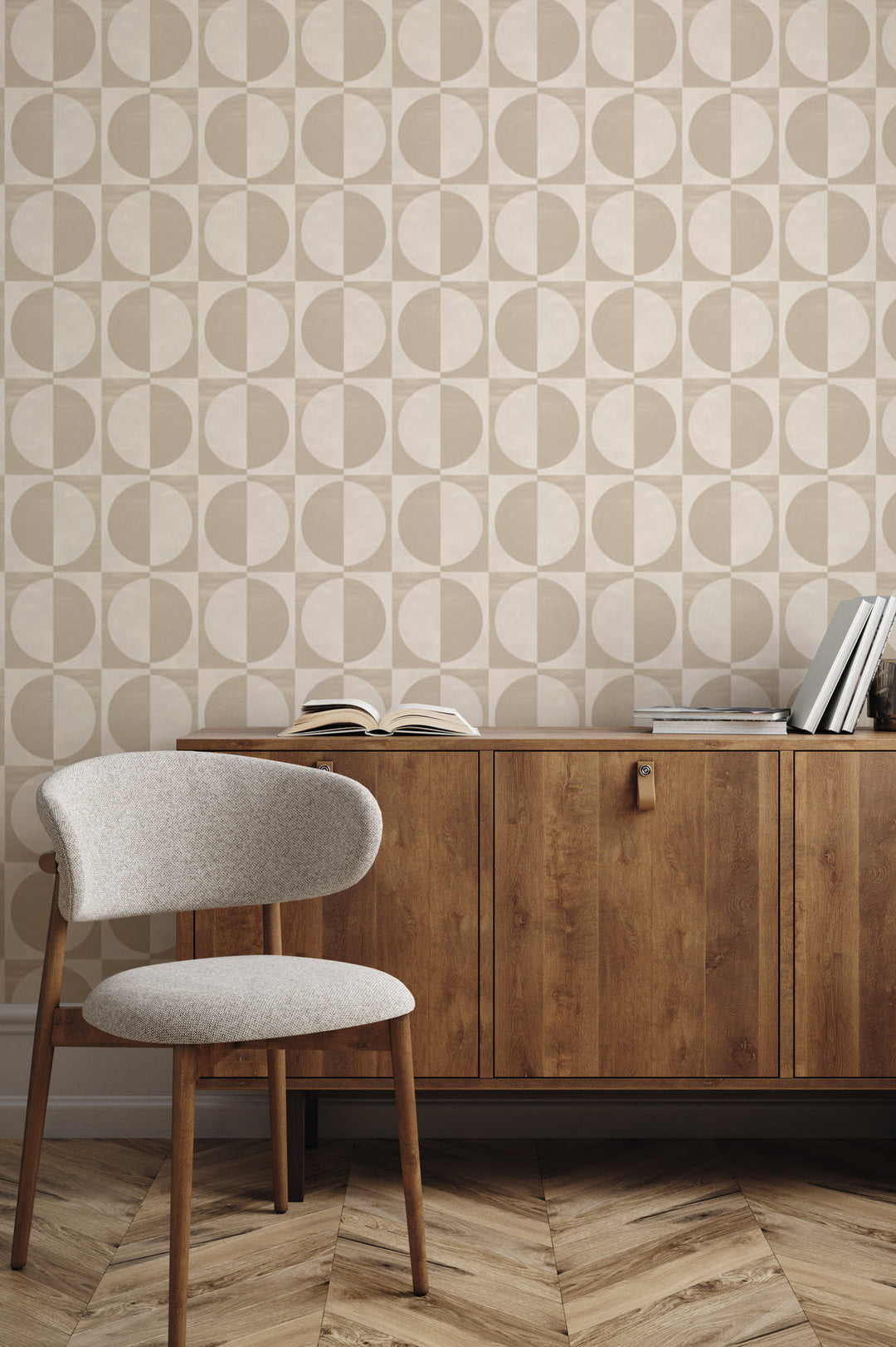 Glass Half Full - Cream Taupe Wallpaper by Blessed Little Bungalow