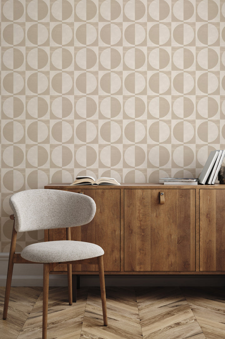 Glass Half Full - Cream Taupe Wallpaper by Blessed Little Bungalow
