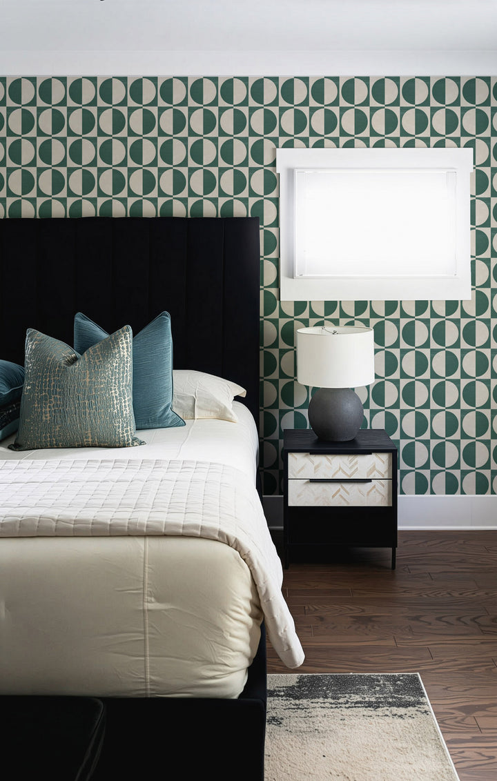 Glass Half Full - Emerald Wallpaper by Blessed Little Bungalow
