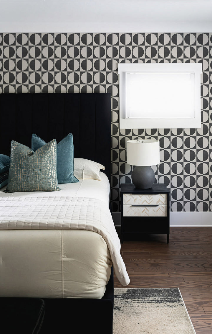 Glass Half Full - Neutral Black Wallpaper by Blessed Little Bungalow