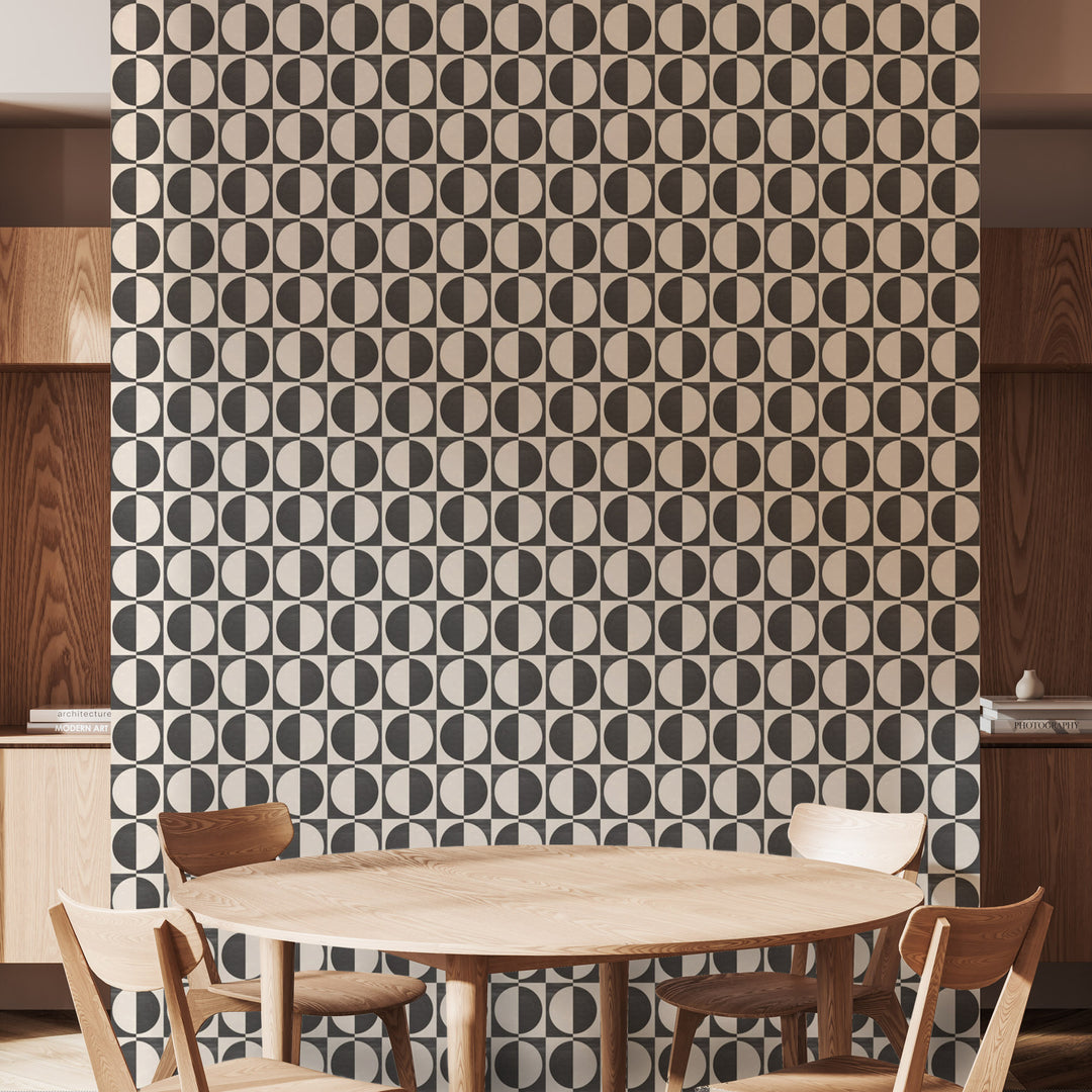 Glass Half Full - Neutral Black Wallpaper by Blessed Little Bungalow