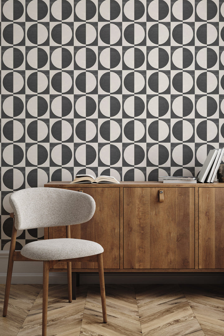 Glass Half Full - Neutral Black Wallpaper by Blessed Little Bungalow