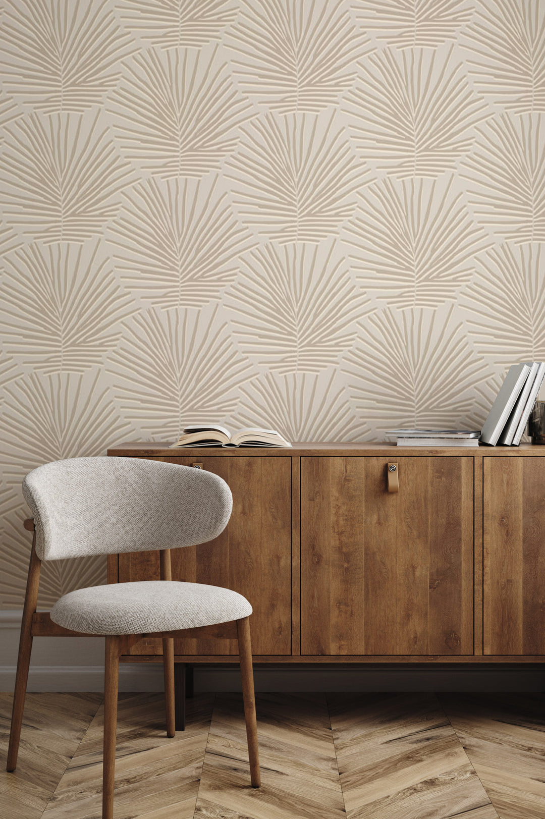 Isle of Palms - Cream Taupe Wallpaper by Blessed Little Bungalow
