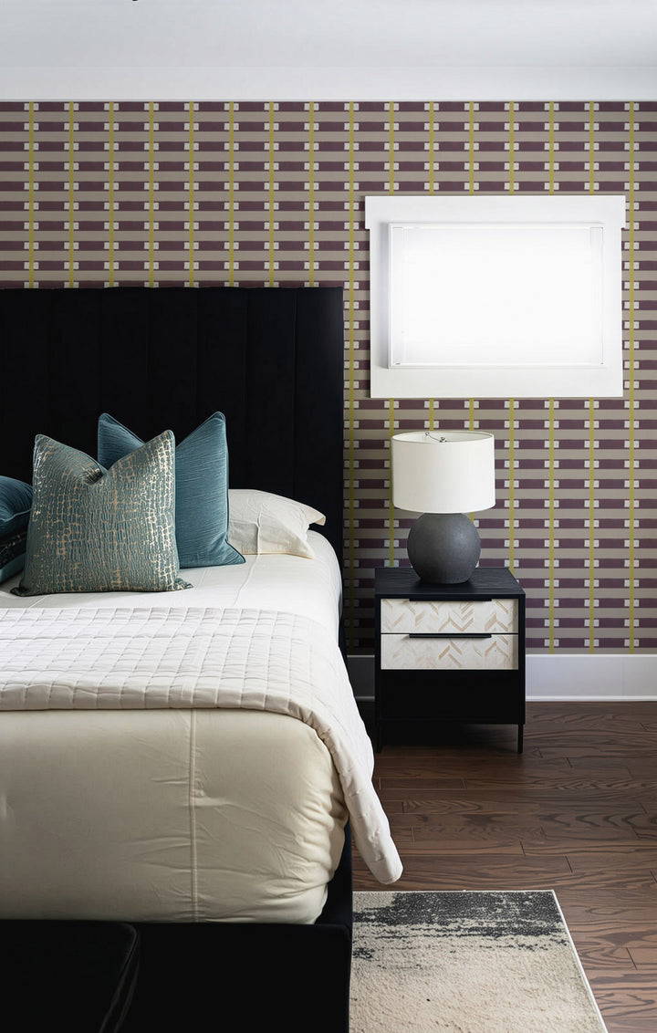 Lowcountry Sweetgrass - Eggplant Wallpaper by Blessed Little Bungalow