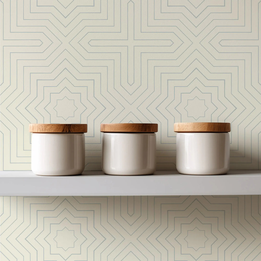 Grand - Pale Mineral Blue Wallpaper