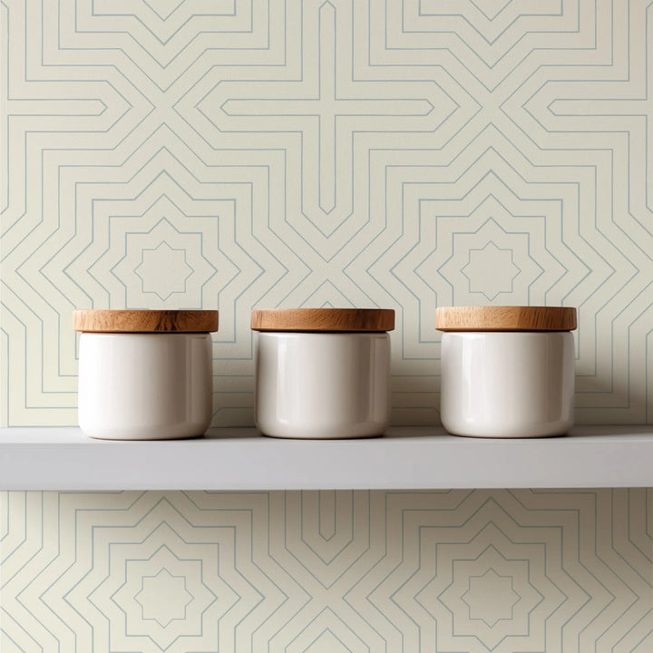 Grand - Pale Mineral Blue Wallpaper