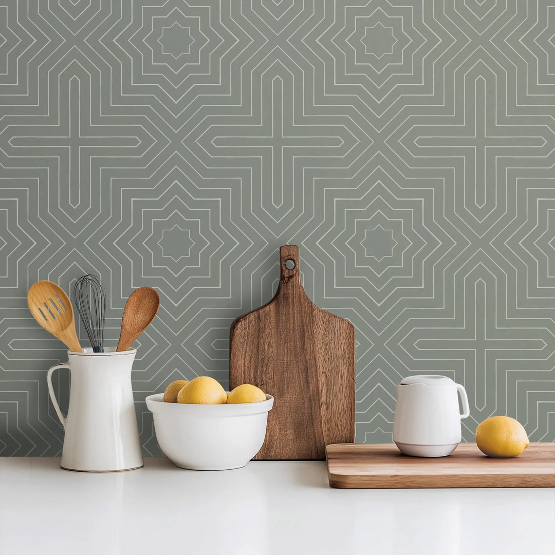 Grand - Sage Taupe Wallpaper