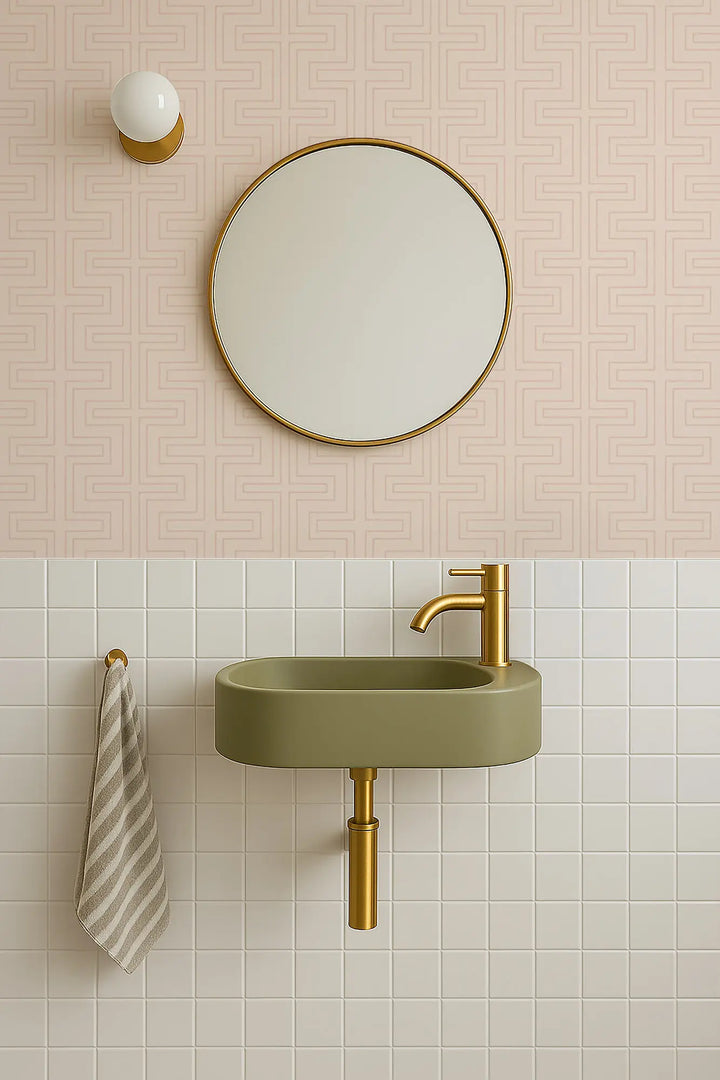 Halsted Geometric - Blush Wallpaper