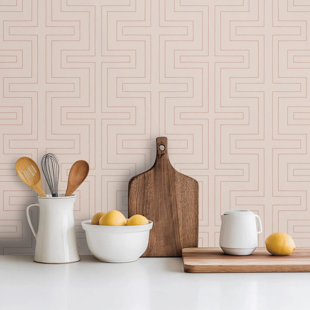 Halsted Geometric - Blush Wallpaper