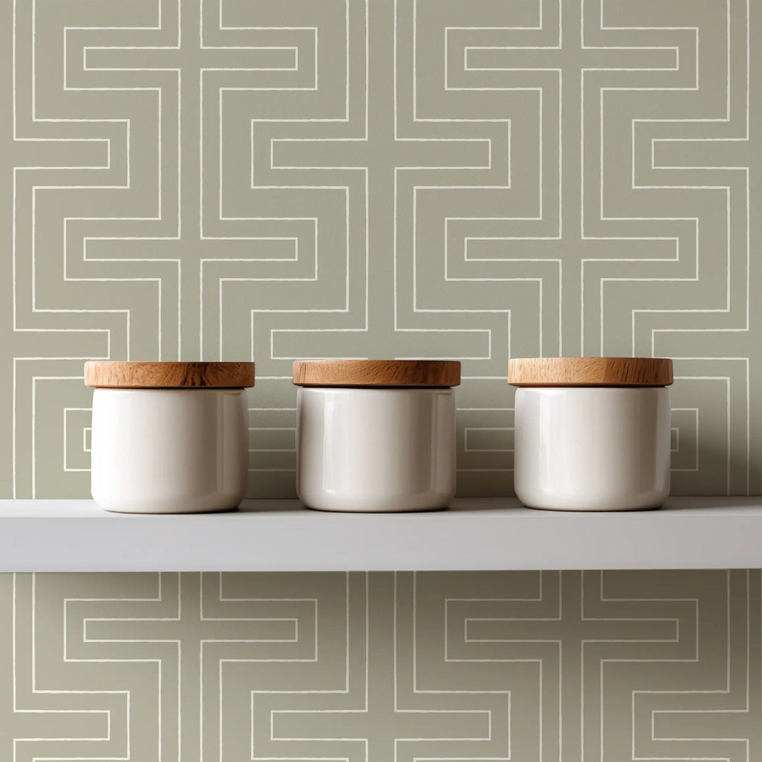 Halsted Geometric - Desert Sand Wallpaper