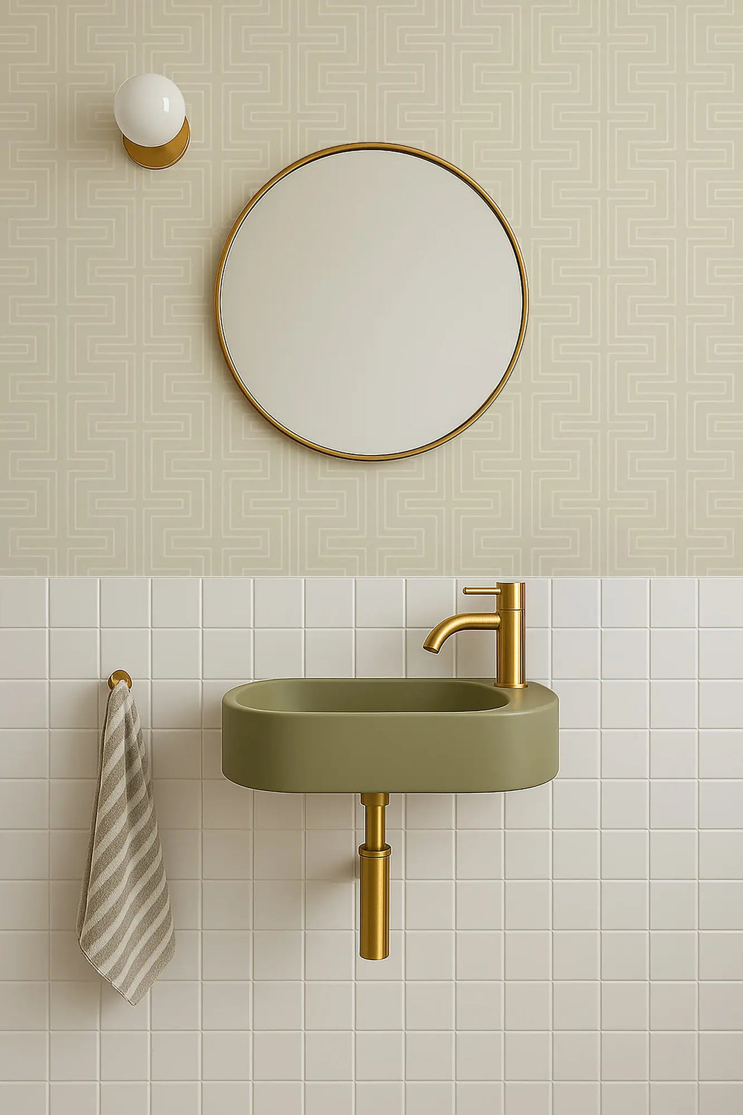 Halsted Geometric - Linen Wallpaper
