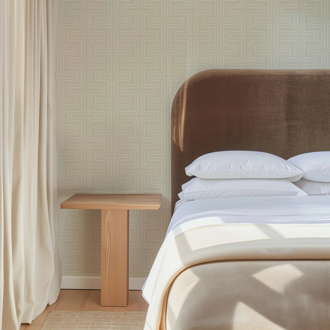 Halsted Geometric - Linen Wallpaper