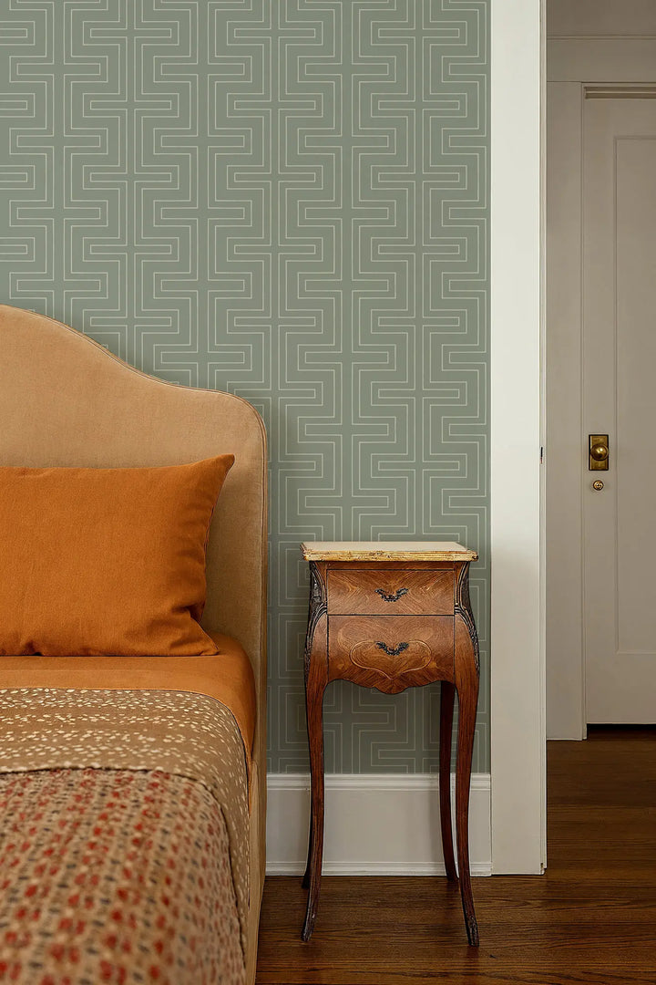 Halsted Geometric - Sage Taupe Wallpaper