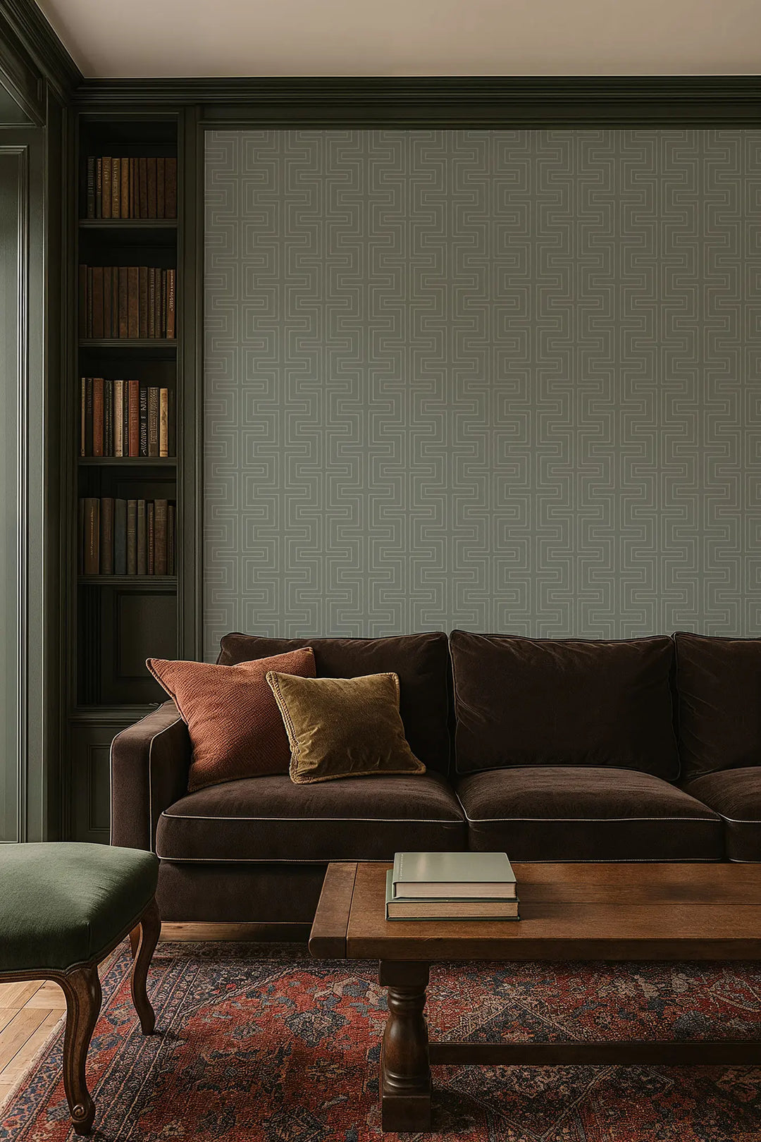 Halsted Geometric - Sage Taupe Wallpaper