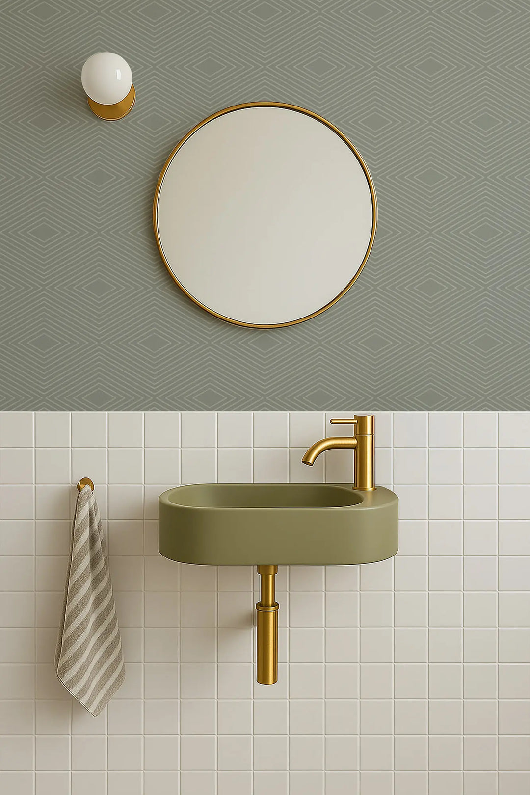 Huron - Sage Taupe Wallpaper