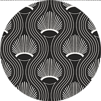 African Art Deco Shell - Black Wallpaper