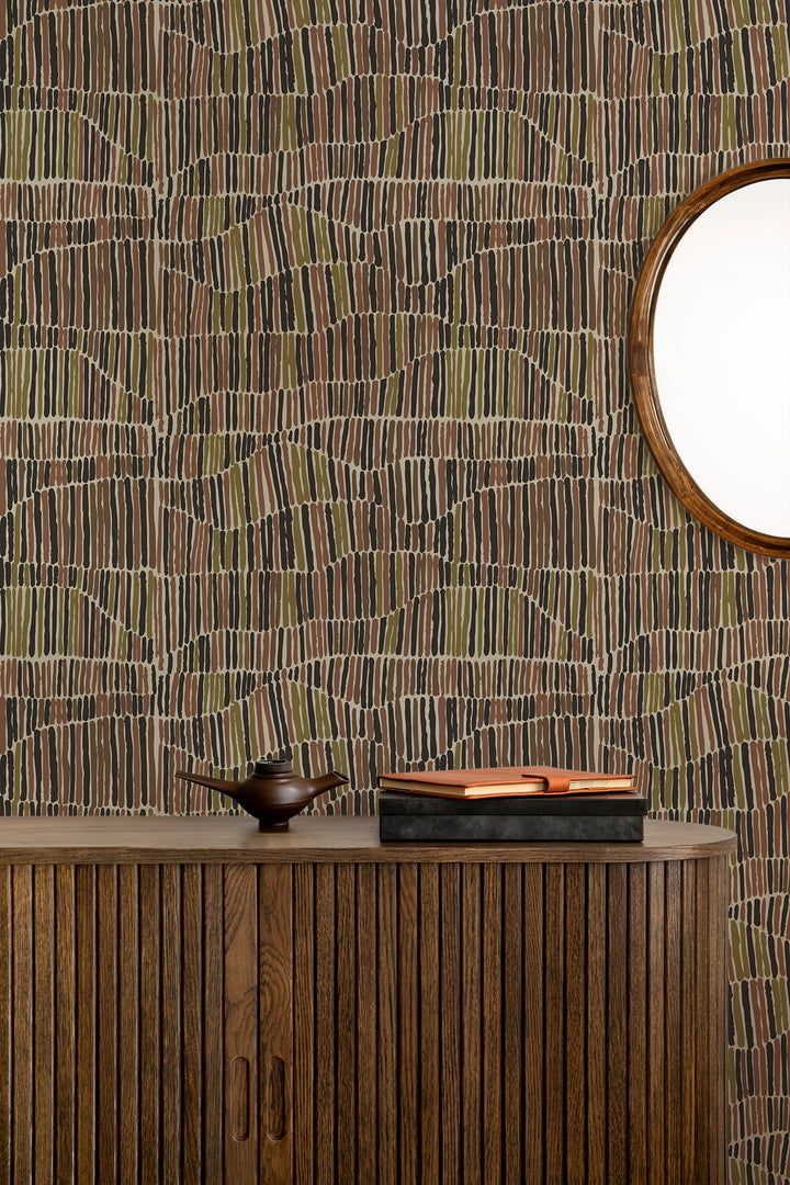 Jamaican Waves - Olive Cocoa Wallpaper by Forbes + Masters