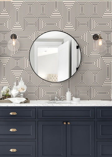 Nia - Taupe Geometric Wallpaper by Forbes Masters – Mitchell Black