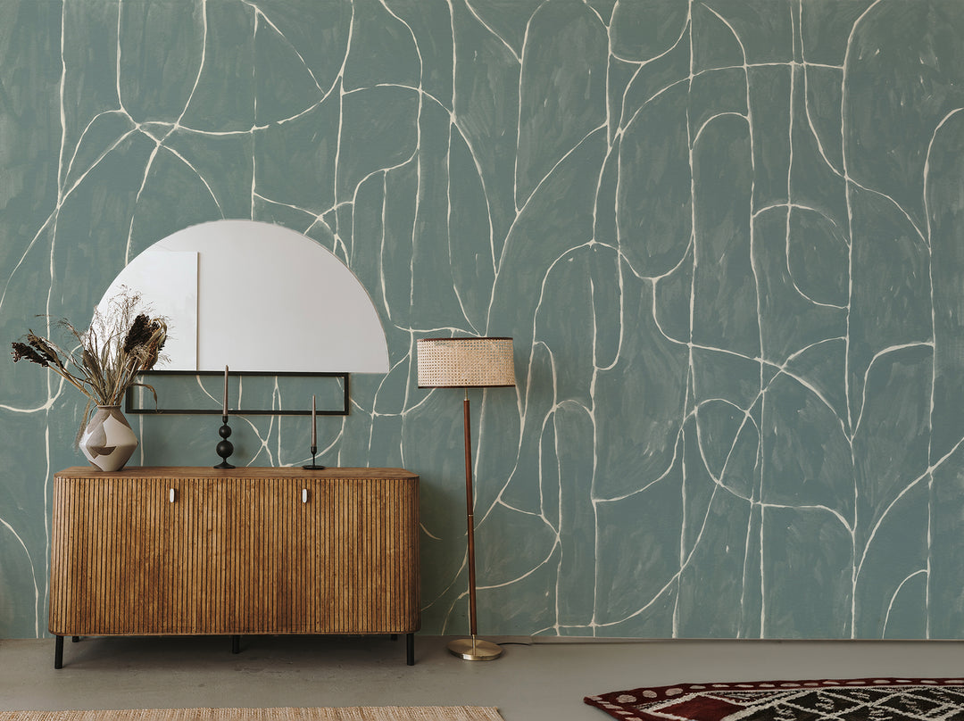 Boulder Beach Mural - Blue Jade Wallpaper by Forbes + Masters