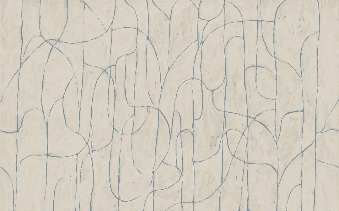 Boulder Beach Wall Mural - Linen Blues Wallpaper by Forbes Masters