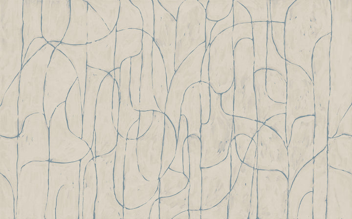 Boulder Beach Wall Mural - Linen Blues Wallpaper by Forbes Masters