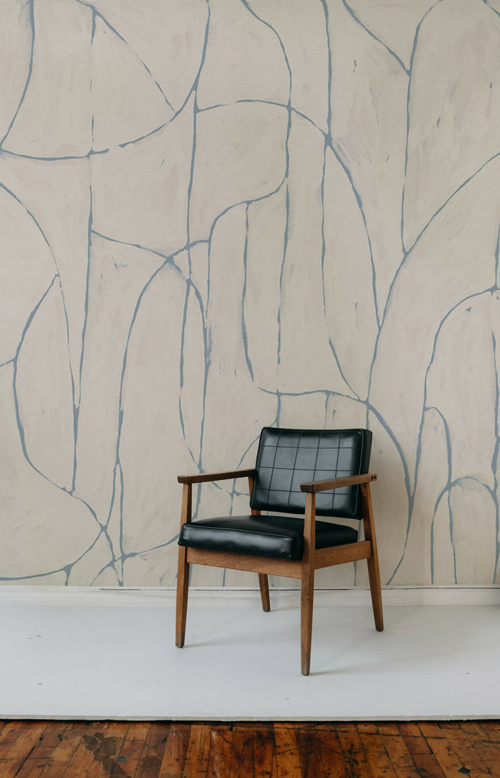 Boulder Beach Wall Mural - Linen Blues Wallpaper by Forbes Masters