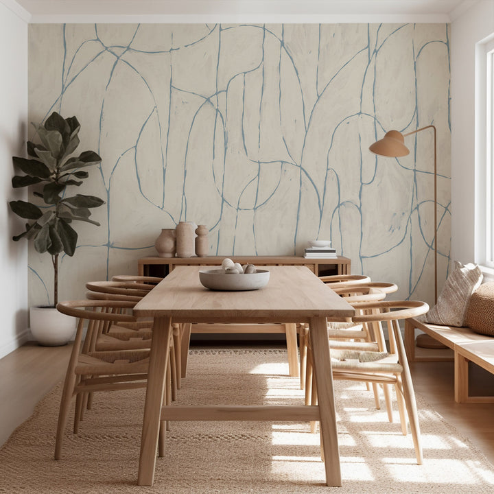 Boulder Beach Wall Mural - Linen Blues Wallpaper by Forbes Masters