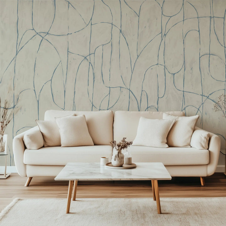 Boulder Beach Wall Mural - Linen Blues Wallpaper by Forbes Masters