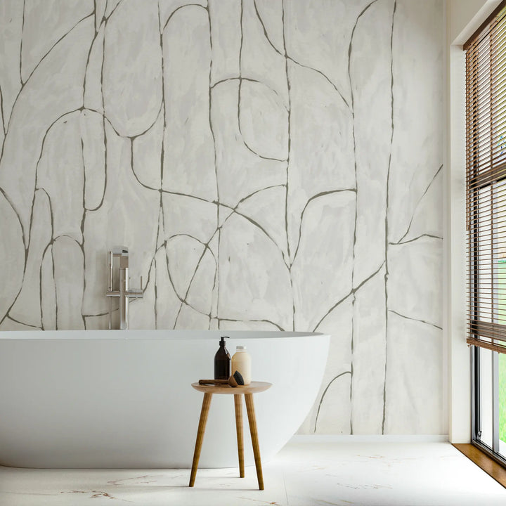 Boulder Beach Wall Mural - Quartz White Wallpaper by Forbes Masters