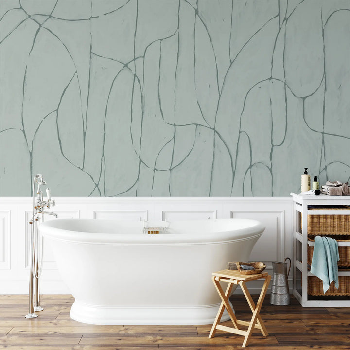 Boulder Beach Wall Mural - Sky Blue Jade Wallpaper by Forbes Masters