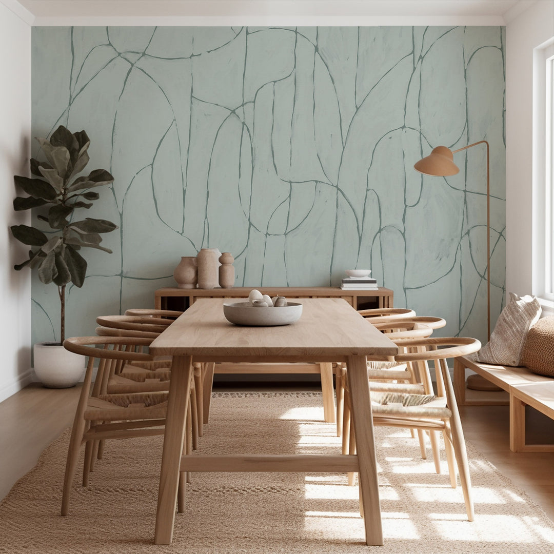 Boulder Beach Wall Mural - Sky Blue Jade Wallpaper by Forbes Masters