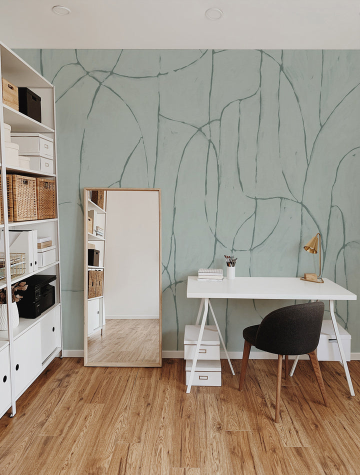Boulder Beach Wall Mural - Sky Blue Jade Wallpaper by Forbes Masters