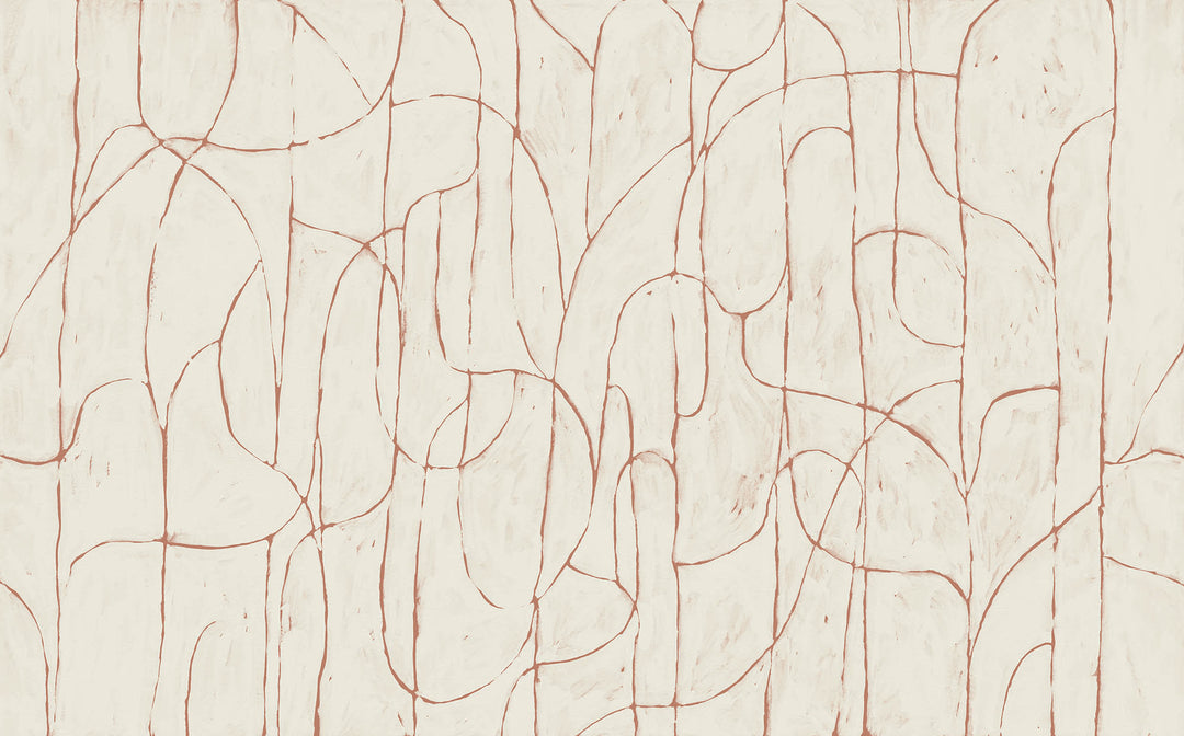 Boulder Beach Wall Mural - Terracotta Linen Wallpaper by Forbes Masters