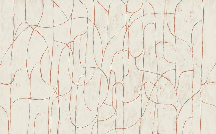 Boulder Beach Wall Mural - Terracotta Linen Wallpaper by Forbes Masters
